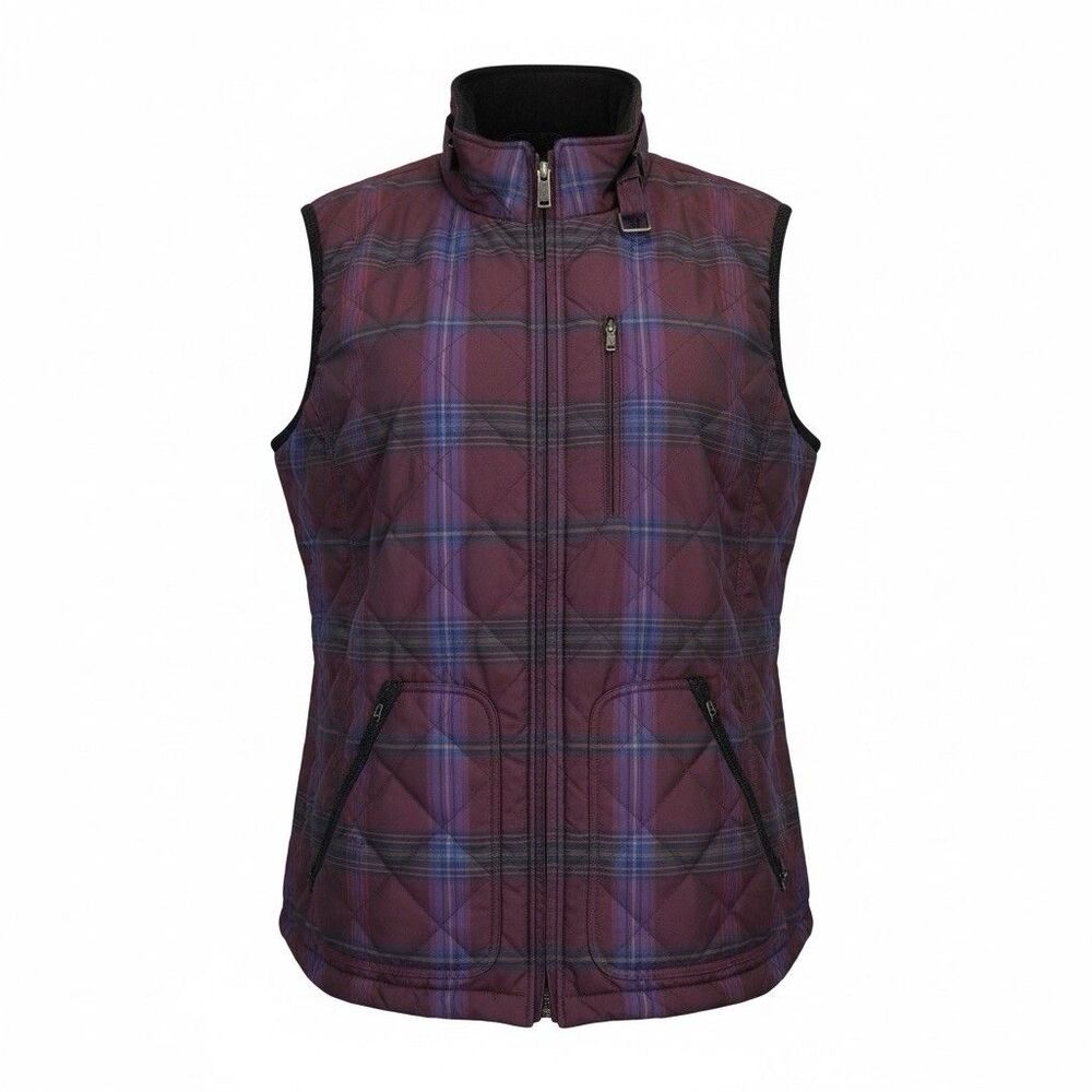 Ralph Lauren LRL‎ Quilted Vest Burgundy Plaid Corduroy Trims Size 3X